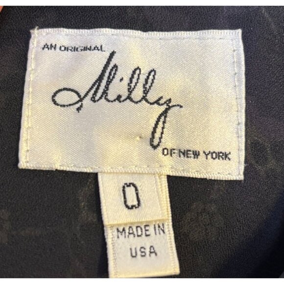 Milly Floral Print Dress Purple & Black Size 0 - Picture 5 of 5